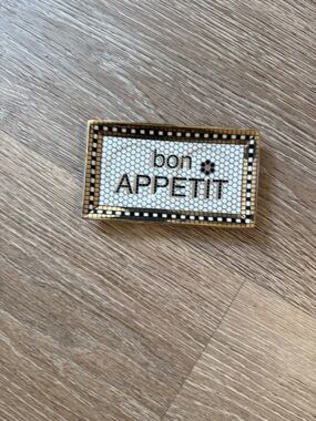 Anthropologie White, Black and Gold Mosaic Trinket Dish